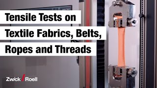 Tensile tests on Textiles  Tensile tests on textile fabrics belts ropes and yarns [upl. by Nidya]