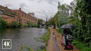 Rainy Relaxing East London Walk Of Regents Canal To Haggerston ASMR 4K [upl. by Ahsinut2]