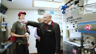 Bill Gates and Warren Buffett pick up a shift at Dairy Queen [upl. by Banyaz]