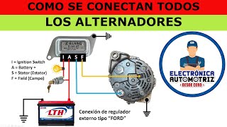 CONEXIONES DE LOS DIFERENTES TIPOS DE ALTERNADORES 🚗🚗🚗 [upl. by Lourie]