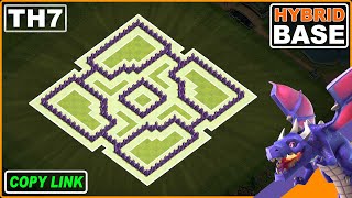 NEW Best TH7 HYBRID Base 2024  Town hall 7 TrophyWar Base COPY LINK [upl. by Dor]