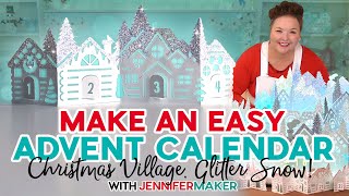 DIY Advent Calendar Village  Cricut Christmas Project  Easy Papercraft Holiday Decor [upl. by Wharton]