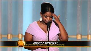 Octavia Spencer Wins Best Supporting Actress Motion Picture  Golden Globes 2012 [upl. by Vicki590]