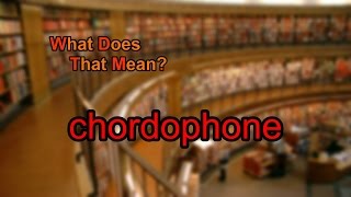 What does chordophone mean [upl. by Yrred]