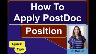 Find Postdoc Position  Steps to Apply for Postdoc Position [upl. by Ratcliff]