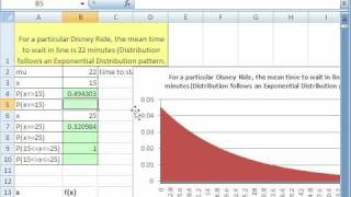 Excel Statistics 73 Exponential Probability EXPONDIST function [upl. by Nwahshar]