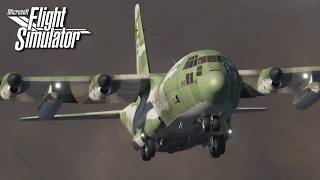 Microsoft Flight Simulator  Lockheed C130 Hercules  Remote Cargo Ops  Antarctica [upl. by Philemol]