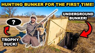 Duck Hunting INSIDE the UNDERGROUND BUNKER BLIND for the FIRST TIME Catch Clean Cook [upl. by Norda]