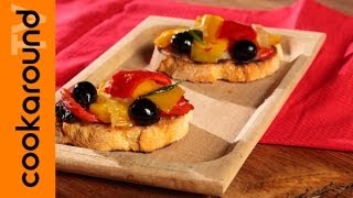 Crostini con peperoni e olive  Antipasto sfizioso [upl. by Lavud12]