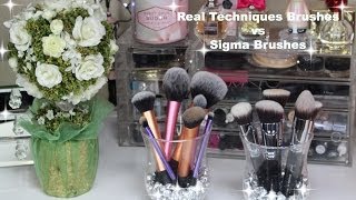 Real Techniques Brushes vs Sigma Brushes  TOP BEST BLENDING BRUSHES [upl. by Reizarf]