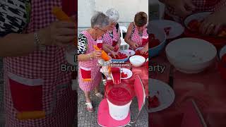 3 Italian nonnas making fresh tomato sauce tomatoes tomatosauce nonna [upl. by Helmer341]