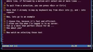 Vim Tutorial  How to Select a Text in Vim [upl. by Roeser]