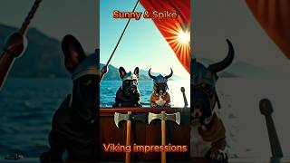 Sunny amp Spike Viking Impressions shorts fun funny dogs frenchbulldog [upl. by Naik]