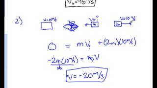 Conservation of Momentum Problems [upl. by Ayik]