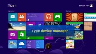 Windows 8  How to open device manager [upl. by Nosnar]