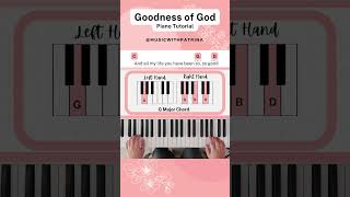 Goodness of God Part 4  Easy Piano Tutorial shorts worshiptutorials pianotutorial musicchords [upl. by Aztiray226]