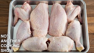 how to BUTCHER A WHOLE CHICKEN into 8 pieces [upl. by Notyard]