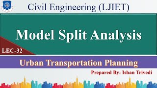 Lec32Modal Split Analysis  Urban Transportation Planning  Civil Engineering [upl. by Nala]