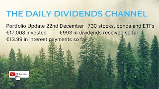 Daily Dividends Portfolio Update 22nd Dec 2023  36 dividends Toronto stock exchange lands on T212 [upl. by Enej]