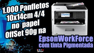 1k panfletos 10x14cm frente e verso na WorkForce tinta pigmentada [upl. by Notlew259]