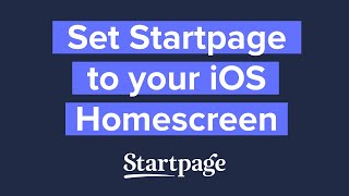 Add Startpage To Your iOS Homescreen [upl. by Adnahsar]