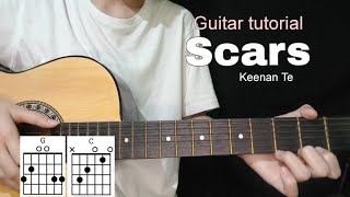 Scars Keenan Te Guitar tutorial Easy Guitar lesson  lyrics [upl. by Sinnod]