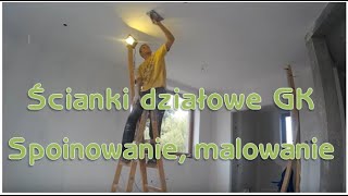 odc 8 ścianki działowe spoinowanie płyt karton gips malowanie [upl. by Mairim77]