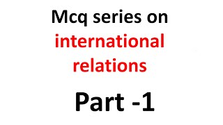 Mcq series on international relations in hindi and english Part1ugc netjrf MApolitical science [upl. by Touber]