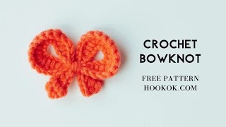 Crochet Ribbon Bowknot Free Pattern [upl. by Balcke]