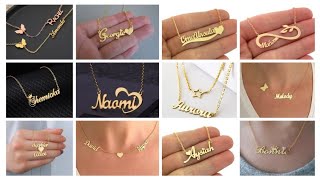 Name pendant goldName pendant with chainName pendant designs in goldGold chain with name pendant [upl. by Avaria]