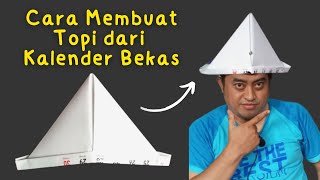 Cara Membuat Topi dari Kalender Bekas Keren [upl. by Saisoj193]