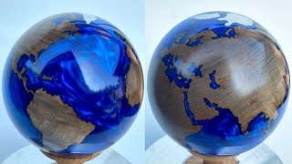 Wood Turning  An Andy Phillip inspired Blue Planet Globe [upl. by Nnaed750]