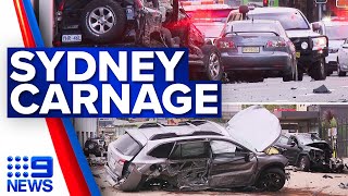 Parramatta Road shut down after sixcar pileup  9 News Australia [upl. by Toh]