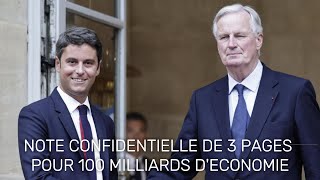 Une note confidentielle à 100 milliards déconomie transmise par Gabriel Attal [upl. by Esile996]