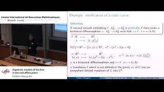 Frédéric Mangolte Algebraic models of the line in the real affine plane [upl. by Narra118]