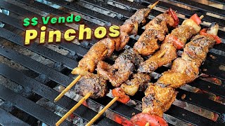 RECETA DE PINCHOS  RECETA DE SALSA DE AJO FÁCIL  COMO HACER PINCHOS  COMO HACER SALSA DE AJO [upl. by Htebazileyram]