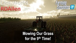 Mowing Our Grass Field for the 9th Time  E57 Lost World  Farming Simulator 22 [upl. by Munro]