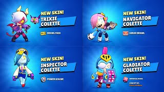 ALL COLETTE SKINS UNLOCK ANIMATION  Brawl Stars [upl. by Pacien]