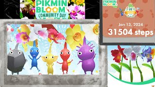 Pikmin Bloom Community Day New Years 2024 Cold Winter Weather Walk [upl. by Lairbag591]