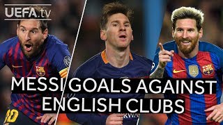 Watch all Messis goals against English clubs [upl. by Ainna]