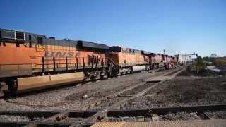 BNSF Pulling Stack amp Piggyback At Joliet [upl. by Felicie]