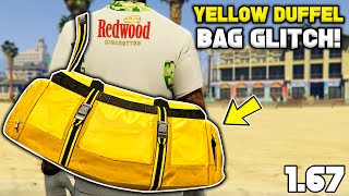 UPDATE How To Get The Yellow Duffel Bag Glitch In Gta 5 Online 167 [upl. by Kolivas]