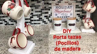 DIY COMO HACER UN PORTA TAZAS DE MADERA [upl. by Olen744]