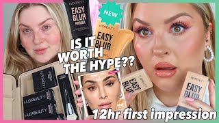 NEW 😱 Huda Beauty Easy Blur Foundation 🛍️ FIRST IMPRESSION REVIEW [upl. by Ridan]