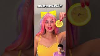 Lemon asem challenge food halloween funny candy lemon lemonade chocolate sweet short [upl. by Mirisola]