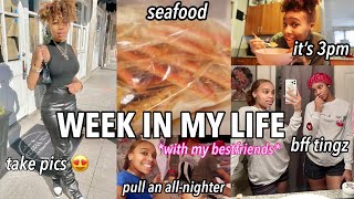 vlog a REALISTIC week in my life take pics pull allnighters w bffs seafood diy shirts etc [upl. by Kurtzig]