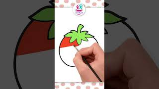 How to draw a Tomato🍅 Easy Drawing shorts tomatodrawing drawingforkids [upl. by Begga]