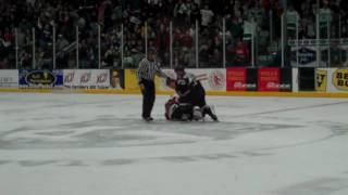 Hockey fight Cason Hohmann vs Jamie Hill [upl. by Ernestus230]