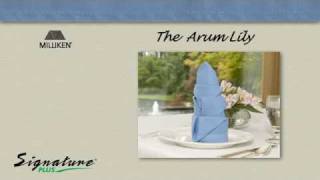 Napkin Folding Tutorial  How to fold an Arum Lily napkin [upl. by Corson]