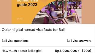 Digital Nomad Visa Facts For Bali [upl. by Dahle]